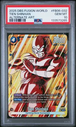 2025 DRAGON BALL SUPER CARD GAME FUSION WORLD RIVALS CLASH TIEN SHINHAN PSA 10 - Image 1