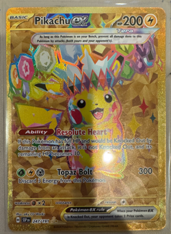 Pokemon Surging Sparks Pikachu Ex 247/191 Gold Ultra Rare Card - Image 1