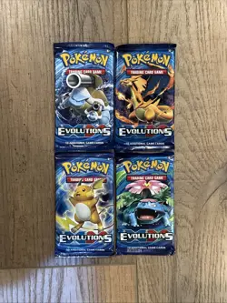 Pokemon XY Evolutions Full Set (4 Packs) of 10 Card Booster Packs English - Image 1
