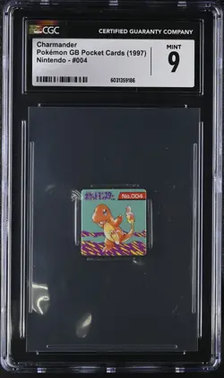 1997 Pokemon Nintendo Game Boy GB Pocket Card Charmander POP 2 None Higher CGC 9 - Image 1