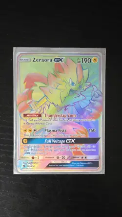Pokemon TCG Zeraora GX Lost Thunder Holo Card 221/214 Secret Ultra Rare - Image 1