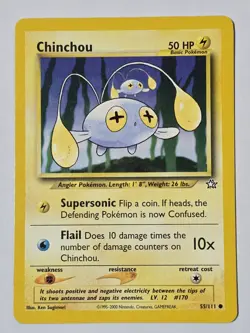 2000 Pokemon Chinchou 55/111 common card Neo Genesis set mint condition - Image 1