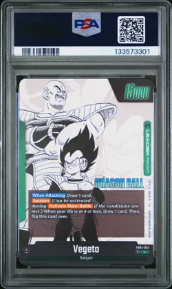 2025 DRAGON BALL SUPER CARD GAME FUSION WORLD MANGA BOOSTER 01 VEGETA PSA 10 - Image 2
