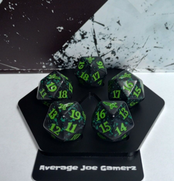 Green & Black Spindown Dice (Set of 5) [Murders at Karlov Manor] MTG - Image 1