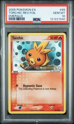 Pokemon Torchic 69/106 Emerald Reverse Holo PSA 10 Pop 19 - Image 1