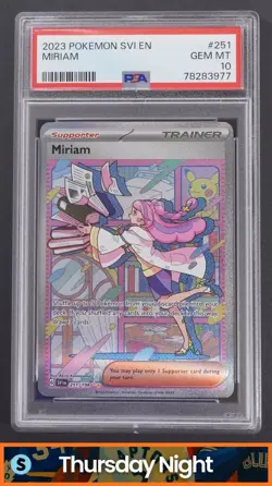 2023 POKEMON SCARLET & VIOLET #251/198 MIRIAM SPECIAL ILLUSTRATION RARE PSA 10 - Image 1