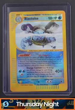 2002 POKEMON EXPEDITION SET #4/165 BLASTOISE REVERSE HOLO RARE - Image 1