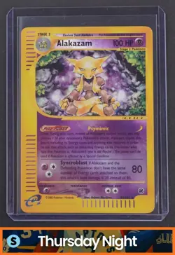 2002 POKEMON EXPEDITION SET #33/165 ALAKAZAM REVERSE HOLO RARE - Image 1