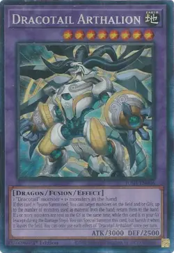 Yugioh! Dracotail Arthalion - JUSH-EN006 - Collector's Rare - 1st Edition Near M - Image 1