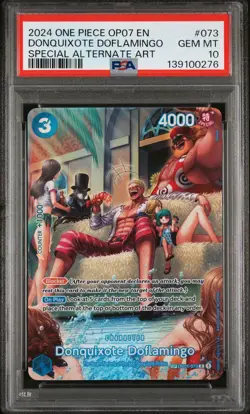 2024 ONE PIECE 500 YEARS IN THE FUTURE SPECIAL AA DONQUIXOTE DOFLAMINGO PSA 10 - Image 1