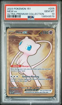2023 Pokemon Mew ex Full Art 151 UPC Gold Metal Promo Card 205/165 PSA 10 GEM MT - Image 1