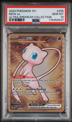 2023 Pokemon Mew ex Full Art 151 UPC Gold Metal Promo Card 205/165 PSA 10 GEM MT - Image 1