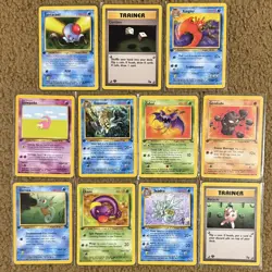 1st Edition Fossil Pokemon Cards 11 Total Lot Uncommon And Common - Image 1