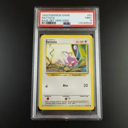 PSA 9 Rattata 61/102 Base Set 1999-2000 4th Print Non Holo Graded Pokemon Card - Image 1