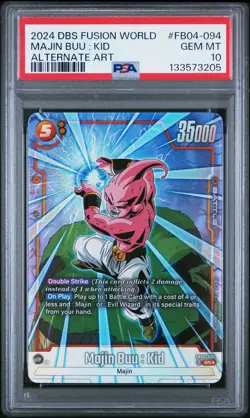 2024 DRAGON BALL SUPER CARD GAME FUSION WORLD ULTRA LIMIT MAJIN BUU : KID PSA 10 - Image 1