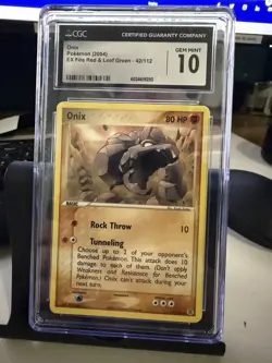 Pokemon TCG Onix Card 42/112 FireRed & LeafGreen CGC 10 - Image 1