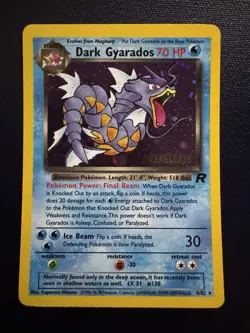 Dark Gyarados 8/82 PreRelease Holo Rare Team Rocket WOTC Vintage Pokemon Card - Image 1