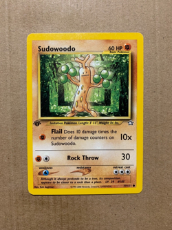 1st Edition Sudowoodo 77/111 Neo Genesis - Common Pokemon Card - EXCELLENT - Image 1