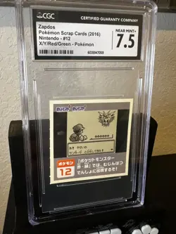 2016 Pokemon Nintendo Scrap Card Zapdos POP 1 None Higher CGC 7.5 XY Red green - Image 3