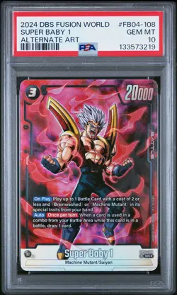 2024 DRAGON BALL SUPER CARD GAME FUSION WORLD ULTRA LIMIT SUPER BABY 1 PSA 10 - Image 1