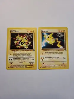 POKEMON PIKACHU AND ELECTABUZZ THE FIRST MOVIE PROMO CARDS - Black Star - Image 1