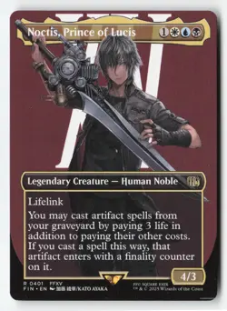 MTG | "Noctis, Prince of Lucis (Borderless)" | R | Set FINAL FANTASY 401 | NM - Image 1