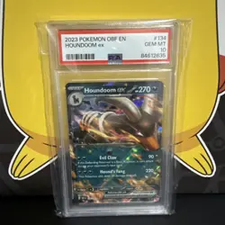 2023 POKEMON OBSIDIAN FLAMES #134 HOUNDOOM EX PSA 10 GEM MINT ENGLISH - Image 1