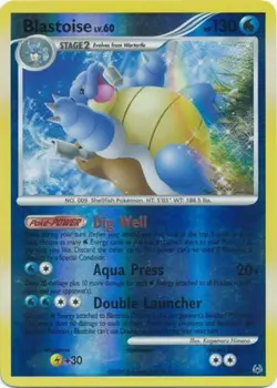 Heavily Played Blastoise - 2/127 - Holo Rare - Reverse Holo Pokemon Platinum - Image 1