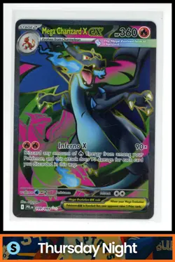 2025 POKEMON PHANTASMAL FLAMES PFL EN #109/094 MEGA CHARIZARD X EX ULTRA RARE - Image 1