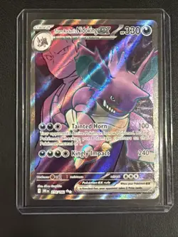 Team Rockets Nidoking EX 216/182 Destined Rivals Ultra Rare Full Art Pokemon - Image 1