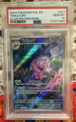 2023 POKEMON #217 TINKATUFF PALDEA EVOLVED ILLUSTRATION RARE PSA GEM MINT 10 - Image 1