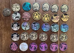 31 X Lot Of Pokemon Coins Charizard Eevee Pikachu Vaporeon Mew TCG Pokemon Game - Image 1