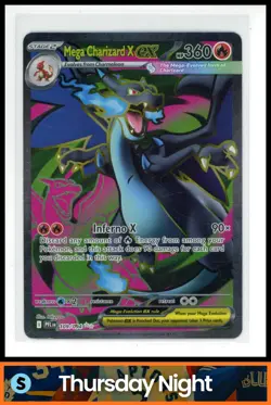 2025 POKEMON PHANTASMAL FLAMES PFL EN #109/094 MEGA CHARIZARD X EX ULTRA RARE - Image 1