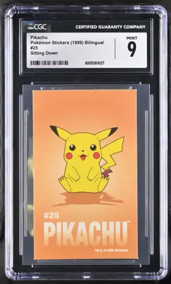 1999 Pokemon SandyLion Stickers - Pikachu Sitting Down #25 CGC 9 - Image 1