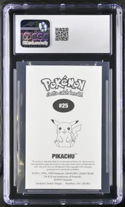 1999 Pokemon SandyLion Stickers - Pikachu Sitting Down #25 CGC 9 - Image 2
