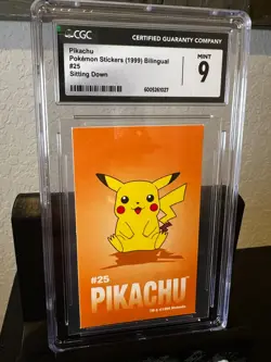 1999 Pokemon SandyLion Stickers - Pikachu Sitting Down #25 CGC 9 - Image 3