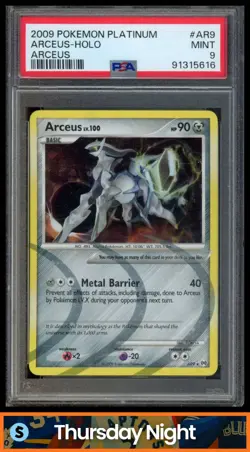 2009 POKEMON PLATINUM ARCEUS #AR9 ARCEUS LV.100 HOLO PSA 9 - Image 1