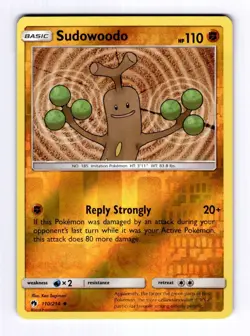 Sudowoodo SM - Lost Thunder #110 (2018) Uncommon Reverse Holo NM Pokemon - Image 1