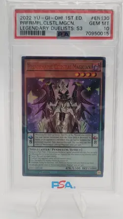 2022 Yu-Gi-Oh 1st Ed Performapal Celestial Magician LDS3-EN130 PSA 10 Gem Mint - Image 1