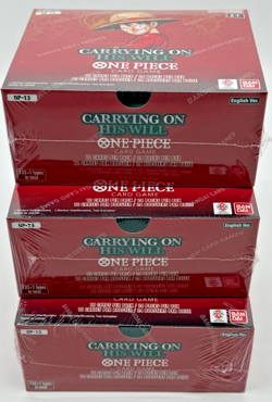 Lot of (3) One Piece TCG OP-13 EN Carrying On His Will Booster Boxes SEALED - Image 2