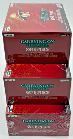 Lot of (3) One Piece TCG OP-13 EN Carrying On His Will Booster Boxes SEALED - Image 3