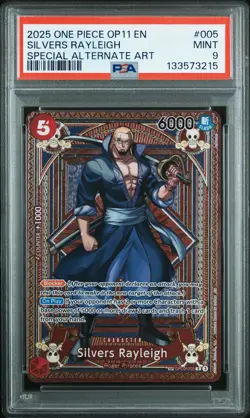 2025 ONE PIECE A FIST OF DIVINE SPEED SPECIAL ALT ART SILVERS RAYLEIGH PSA 9 - Image 1