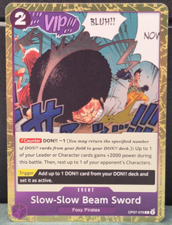 Slow-Slow Beam Sword OP07-076 Pirate Foil PRB-02 The Best Vol 2 One Piece NM TCG - Image 1