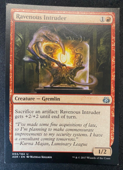 Ravenous Intruder - MTG - Aether Revolt - Misprint Miscut 4 Squared Corners - Image 1