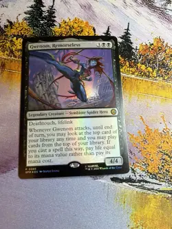 MTG - 1x Gwenom, Remorseless - Foil Bundle Exclusive Promo Spider-Man NM - Image 1