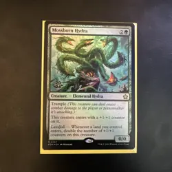 Magic: The Gathering - Foundation - Mossborn Hydra 0107 Foil Rare - prerelease - Image 1