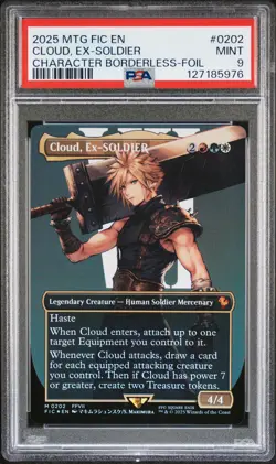 2025 MAGIC: THE GATHERING FINAL FANTASY COMMANDER #0202 CLOUD, EX-SOLDIER PSA 9 - Image 1
