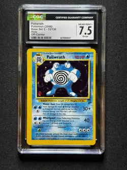 CGC 7.5 ERROR Pokemon Poliwrath #15 Base Set 2 Holo OFF CENTER! - Image 1