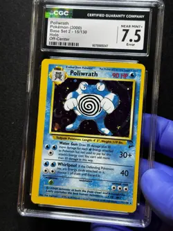 CGC 7.5 ERROR Pokemon Poliwrath #15 Base Set 2 Holo OFF CENTER! - Image 3
