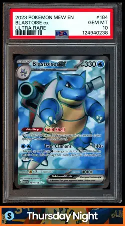 2023 POKEMON SV 151 - MEW EN #184/165 BLASTOISE EX ULTRA RARE PSA 10 - Image 1